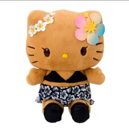 【在途现货】Sanrio三丽鸥夏威夷黑皮系列毛绒公仔 黑裙Hello Kitty/ Hawaii Vacation Series Plush By SANRIO