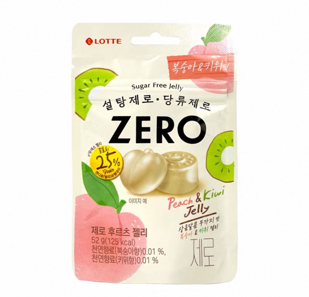 乐天ZERO水蜜桃奇异果味软糖 / Peach &amp; Kiwi Gummy