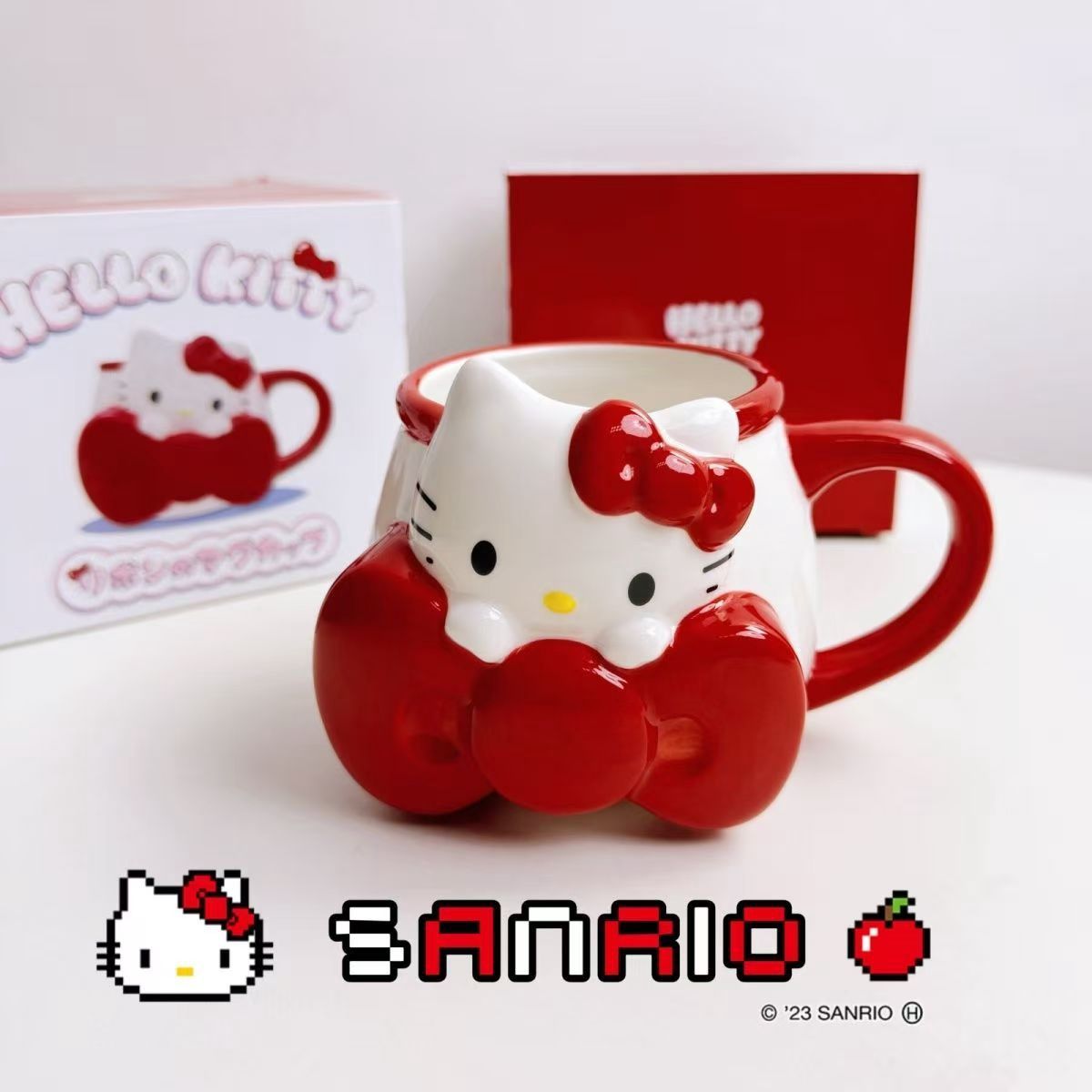 【在途现货】kitty蝴蝶结杯子/ Kitty Tie Bow Cup Ceramic