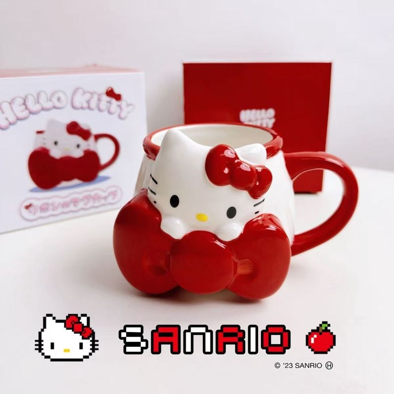 【新品上架】kitty蝴蝶结杯子/ Kitty Tie Bow Cup Ceramic