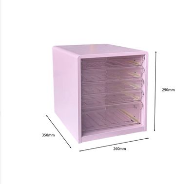 【在途现货】桌面抽屉柜5抽 粉色 / 5-Tiers Pink Desk Organizer