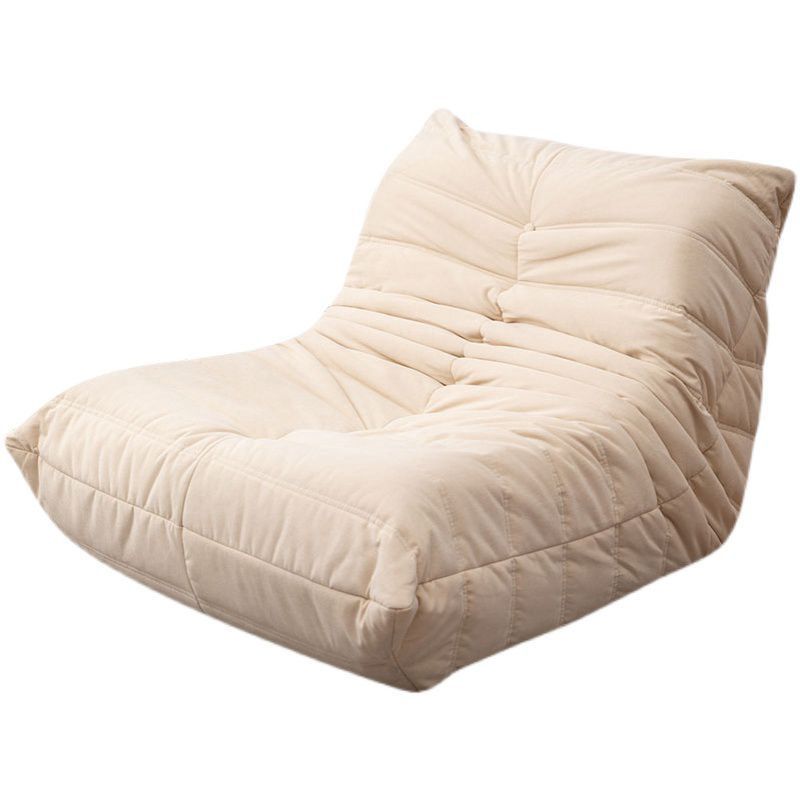 Caterpillar Floor Sofa Single Seater in 7 Styles - Leather, Corduroy &amp; Suede, color: Beige Leather 米色皮质