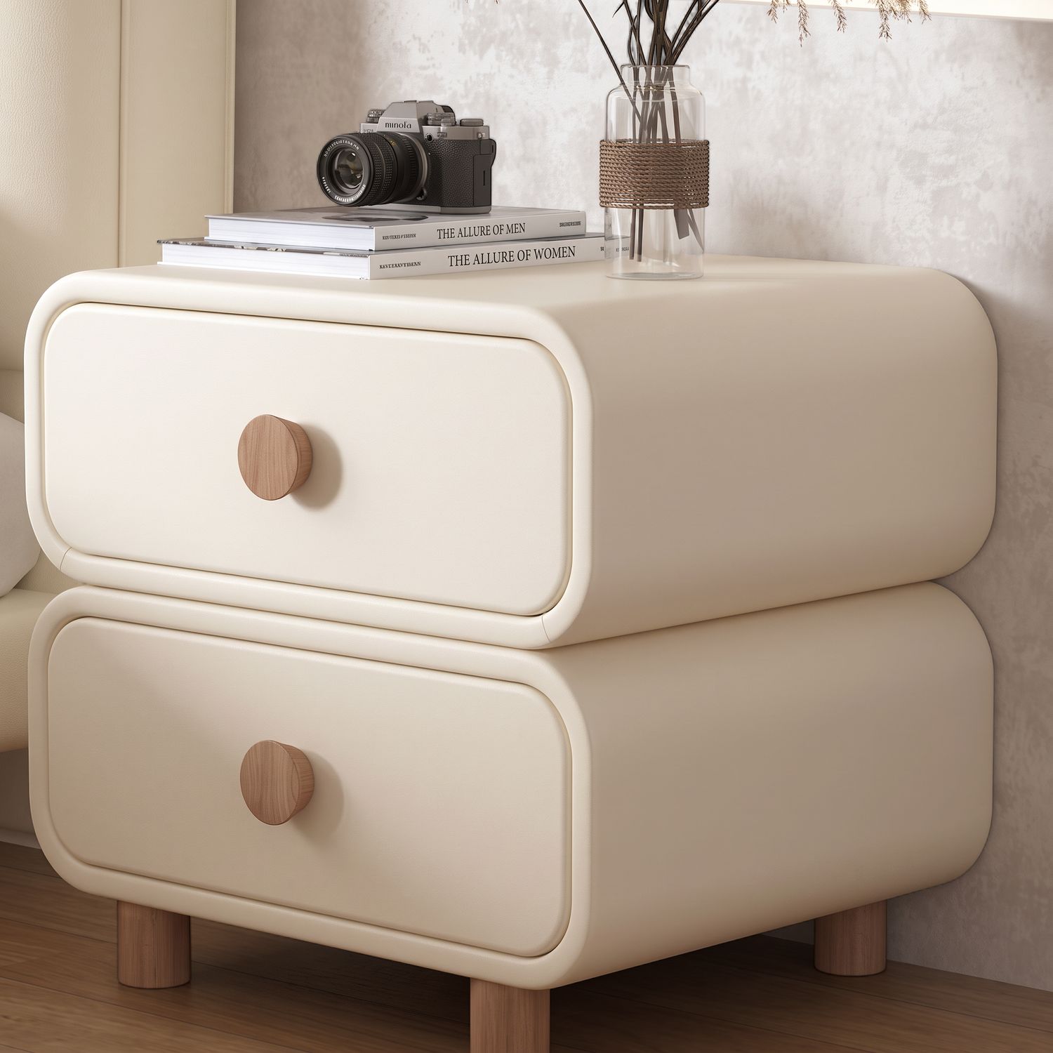 Cream White Nightstand