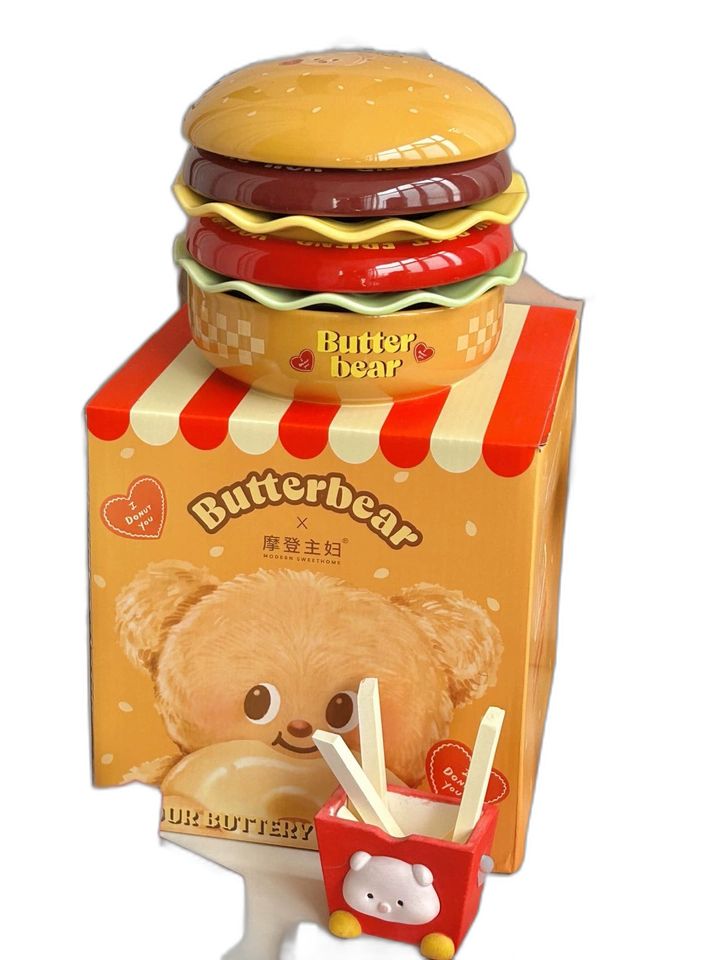Butter Bear Hamburger 6-Piece Tableware Set Gift Box by Modern Housewife
