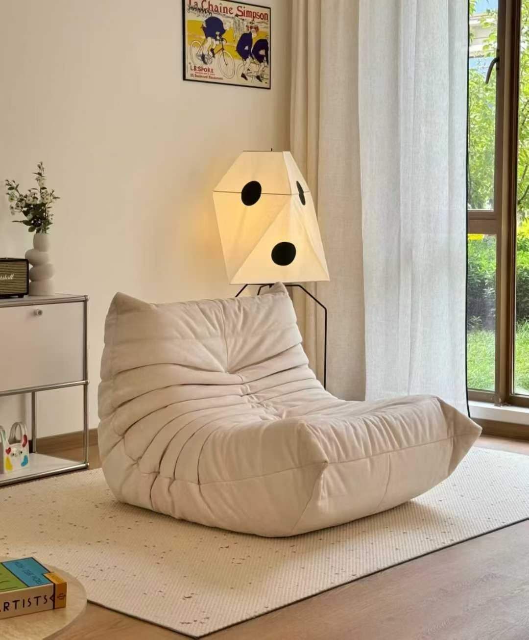 【新品上架】压缩款毛毛虫单人沙发 多色选/ Caterpillar Compression Sofa Multiple Colours, color: 米白色/ White
