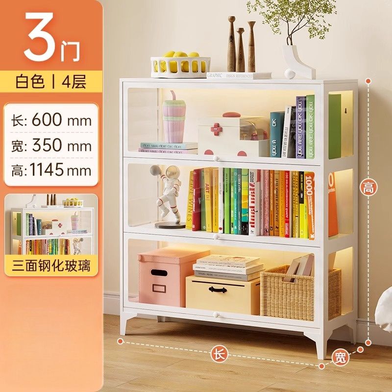 【预定】三面玻璃铁皮防尘展示柜 3层60cm长/ 3 Tiers Glass &amp; Steels Display Shelf 60cm