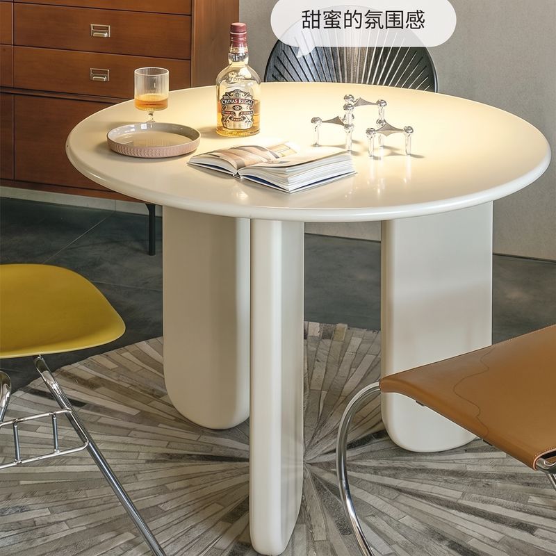 Creamy Solid Wood Round Table