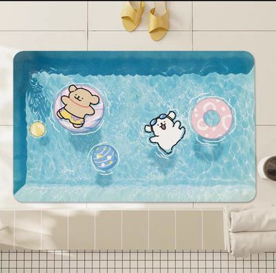 【在途现货】卡通卫生间浴室硅藻泥地垫45*70cm 泳池泳圈