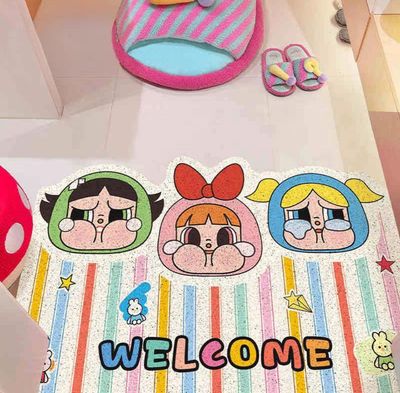 【新品上架】家用丝圈入户地垫50*80cm 女警小分队 / Scraper Mat 50*80cm Power Puff Girl