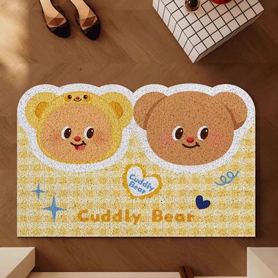 【新品上架】家用丝圈入户地垫60*90cm 黄格黄油小熊 / Scraper Mat 60*90cm Butter Bear