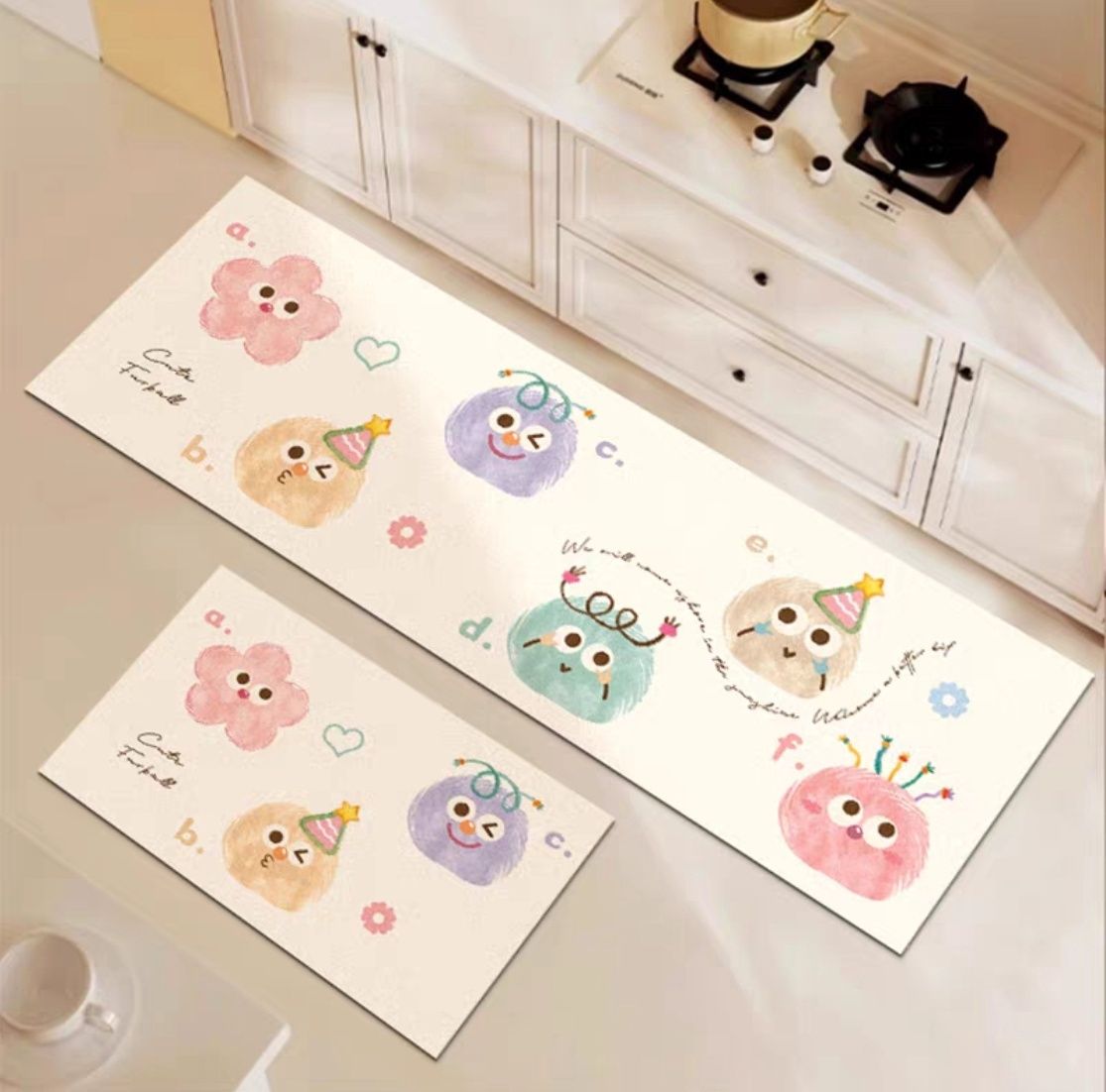 【新品上架】家用厨房专用吸水硅藻泥地垫60*160cm 毛球球
