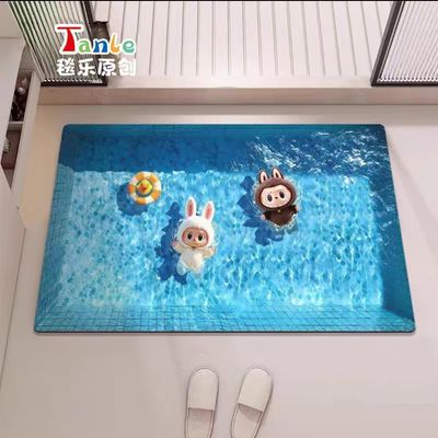 【新品上架】卡通卫生间浴室硅藻泥地垫45*70cm 泳池labubu / Bath Mat 45*70cm Pool Party Labubu