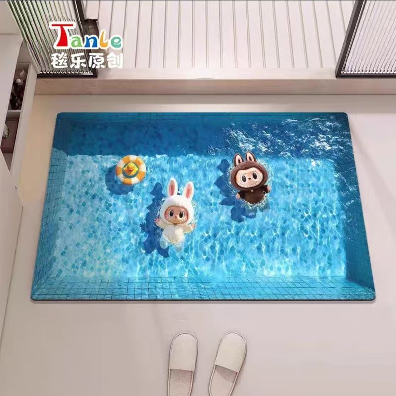 【新品上架】卡通卫生间浴室硅藻泥地垫45*70cm 泳池labubu / Bath Mat 45*70cm Pool Party Labubu