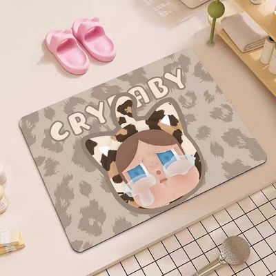 【新品上架】家用丝圈入户地垫60*90cm 灰色豹纹哭娃 / Scraper Mat 60*90cm Grey Crybaby