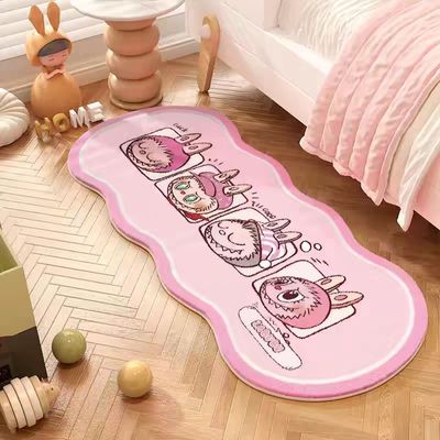 【新品上架】家用卧室床边羊绒地毯60*160cm 异形labubu / Cashmere Mat 60*160cm Pink Labubu