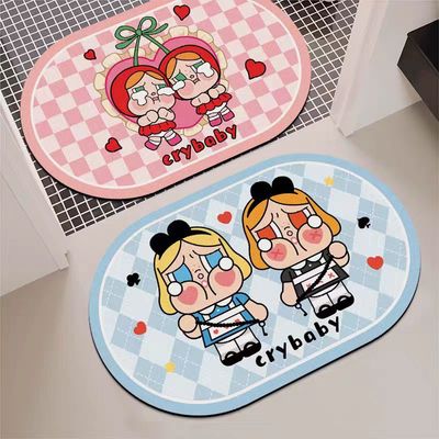 【新品上架】卡通卫生间浴室硅藻泥地垫50*80cm 蓝色哭娃 /  Bath Mat 50*80cm Blue Crybaby