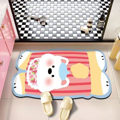 【新品上架】卡通卫生间浴室硅藻泥地垫50*80cm 白色小狗 / Bath Mat 50*80cm White Dog