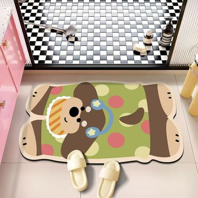 【在途现货】家用丝圈入户地垫50*80cm 棕色小狗