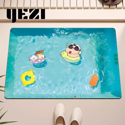 【新品上架】卡通卫生间浴室硅藻泥地垫50*80cm 小新泳池派对C / Bath Mat 50*80cm Shin-chan Pool Party C