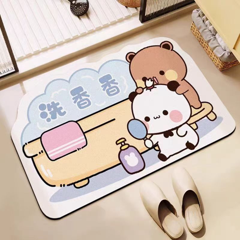 【新品上架】卡通卫生间浴室硅藻泥地垫50*80cm 洗香香