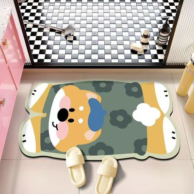 【新品上架】卡通卫生间浴室硅藻泥地垫50*80cm 黄色小狗 / Bath Mat 50*80cm Yellow Dog