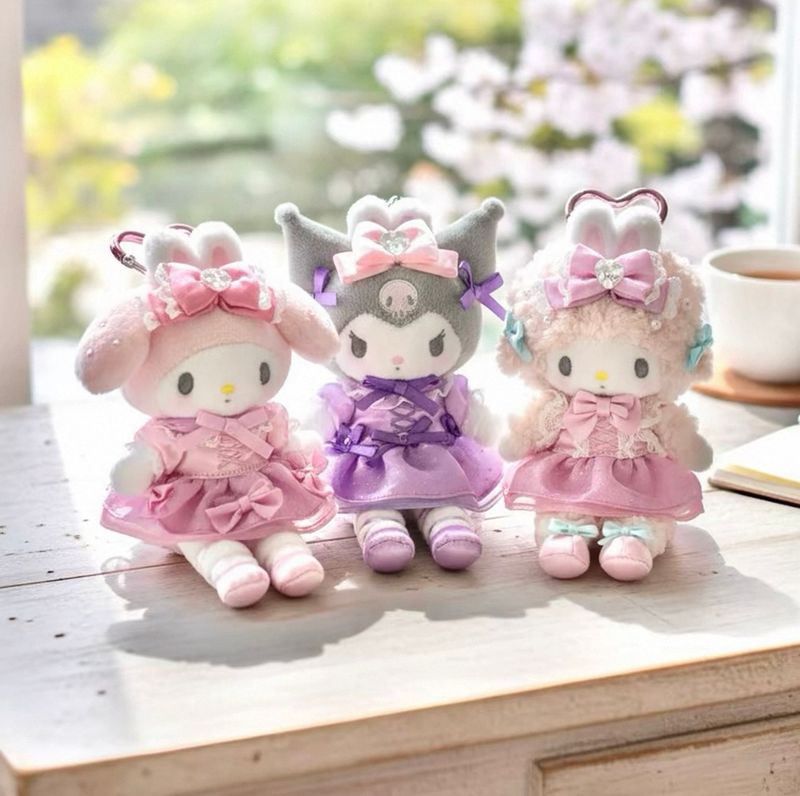 Sanrio Piano Long-Leg Lace Maid Series Plush Charm