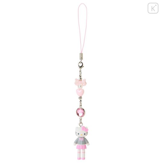 【在途现货】Sanrio三丽鸥衣橱长腿KITTY系列手机链 灰粉制服/  Longleg Hellokitty Grey Dress Chain By SANRIO