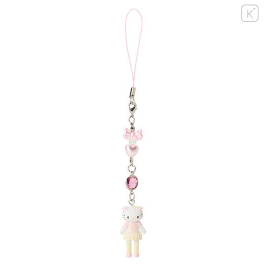 【新品上架】Sanrio三丽鸥衣橱长腿KITTY系列手机链 粉色白裙/  Longleg Hellokitty White Dress Chain By SANRIO