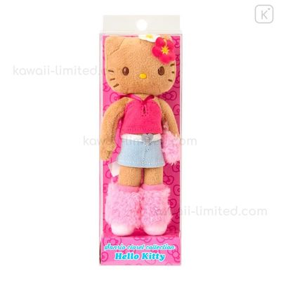 【新品上架】Sanrio三丽鸥衣橱长腿KITTY系列挂件 木槿花棕/ Long-legged  HelloKitty Hawaii Style Keychain By SANRIO