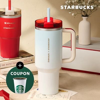 【新品上架】Starbucks星巴克 X Stanley25年圣诞系列  红盖吸管杯1.18L/ Straw Cup