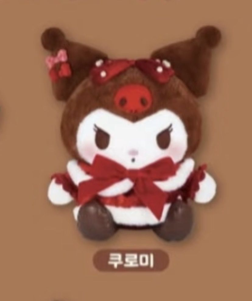 【新品上架】Sanrio三丽鸥韩国25年圣诞系列公仔 库洛米/ Christmas Series Plush Kuromi By SANRIO