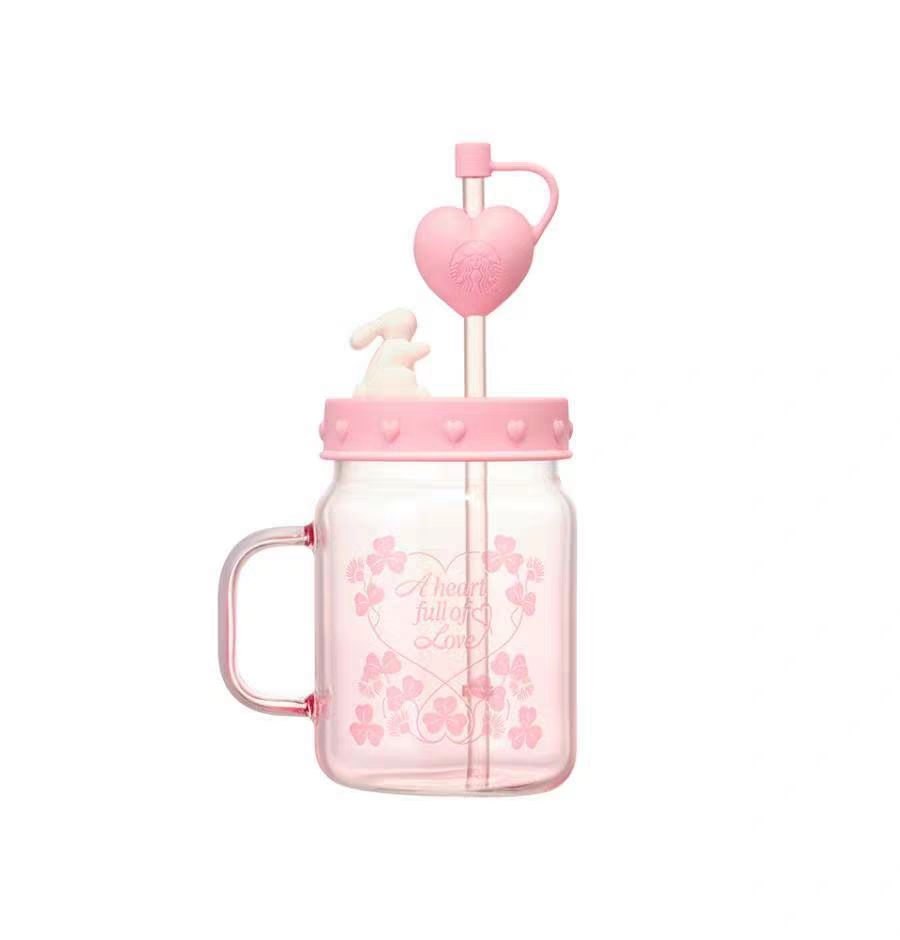 【新品上架】Starbucks星巴克韩国26年情人节系列 粉色爱心吸管杯/ Valentine's Series Pink Heart Straw Cup By Starbucks