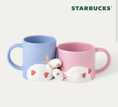 【新品上架】Starbucks星巴克 X Jellyduck 26年情人节系列 粉蓝马克杯/ Valentine's Series Mug a Pair By Starbucks &amp; JellyDuck