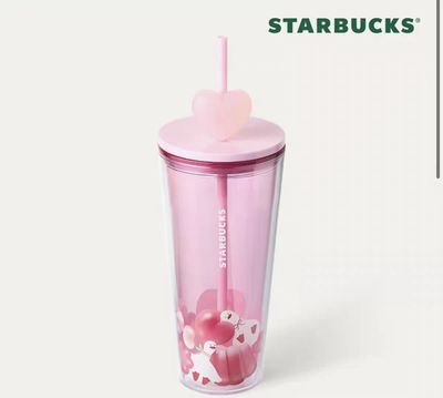 【新品上架】Starbucks星巴克 X Jellyduck26年情人节系列 粉色塑料吸管杯/ Valentine's Series Pink Straw Cup By Starbucks