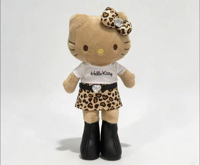 Hello Kitty Black Skin Leopard Long-Legged Series Keychain