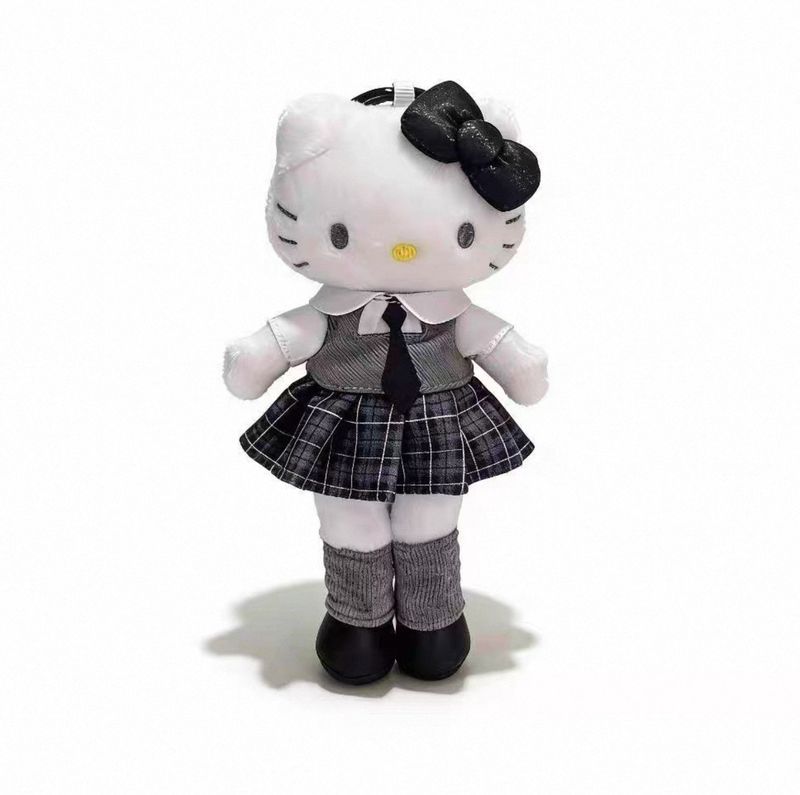 Sanrio Hello Kitty Black School Uniform Long-Legged Plush Charm Keychain - 2026 Series