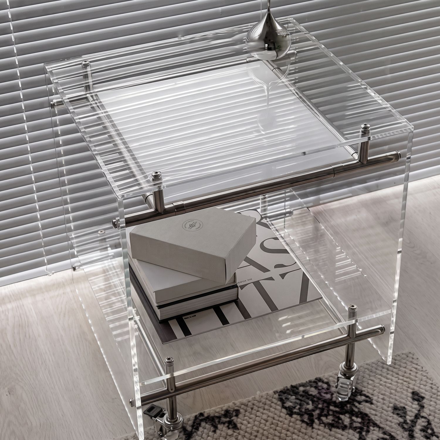 Transparent Acrylic Mobile Coffee Table