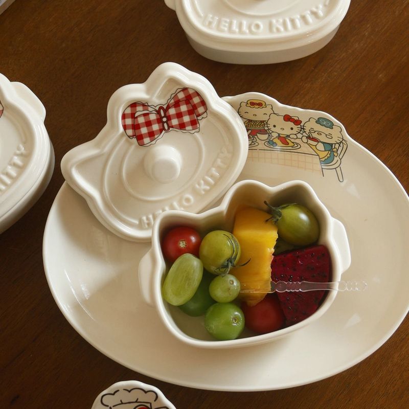 【新品上架】Hello kitty陶瓷碗（带盖）Hello Kitty Ceramic Bowl (with Lid)