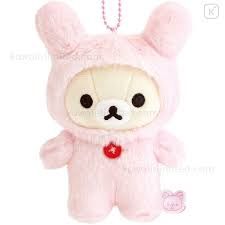 San-X Rilakkuma Full Series Hanging Plush Keychain - Pink Bunny (Korilakkuma)