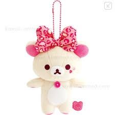 San-X Rilakkuma Full Series Hanging Plush Keychain - Leopard Bow (Korilakkuma)