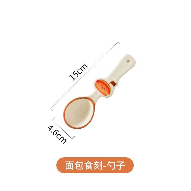 【在途现货】可爱浮雕汉堡系列 汉堡陶瓷勺/ Cute Hamburger Series Tableware Spoon