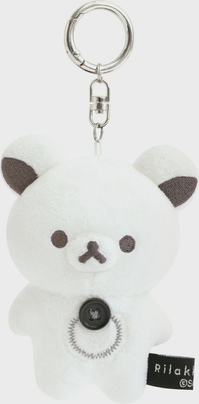 San-X Rilakkuma Basic Monochrome Plush Keychain - White (Korilakkuma)