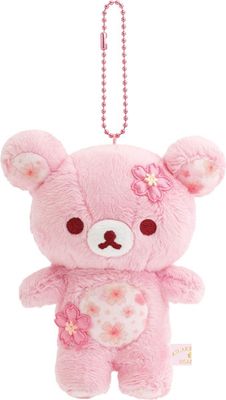 【在途现货】san-x轻松熊樱花轻松熊挂件毛绒玩具Rilakkuma Sakura Rilakkuma Plush Keychain By SAN-X