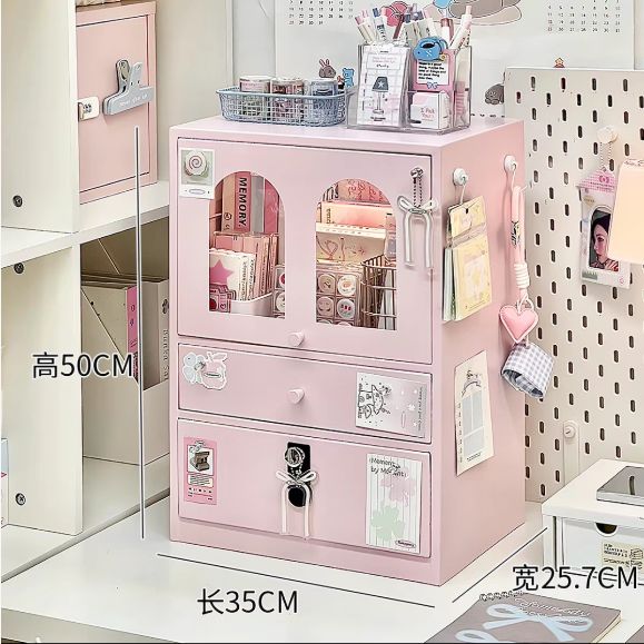【新品上架】 粉色密码锁铁皮柜50cm高/ Pink Lockable Steel Cabinet with Combination Lock – H50cm