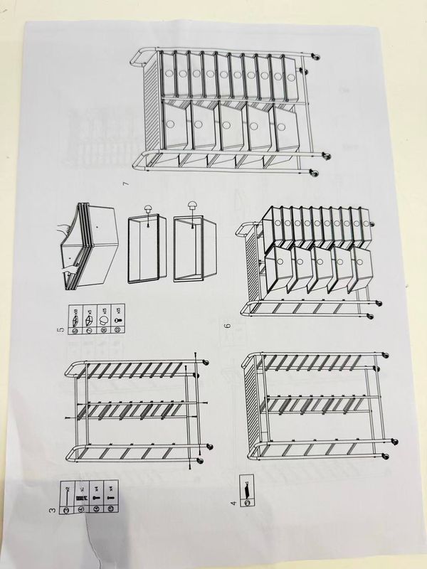 Shelf Cart Organizer 15 Drawers Black