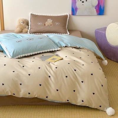 【在途现货】床品日用四件套100支床笠款1.5m/ 100s Cotton 4-Piece Bedding Set – Fitted Sheet Style (Queen)