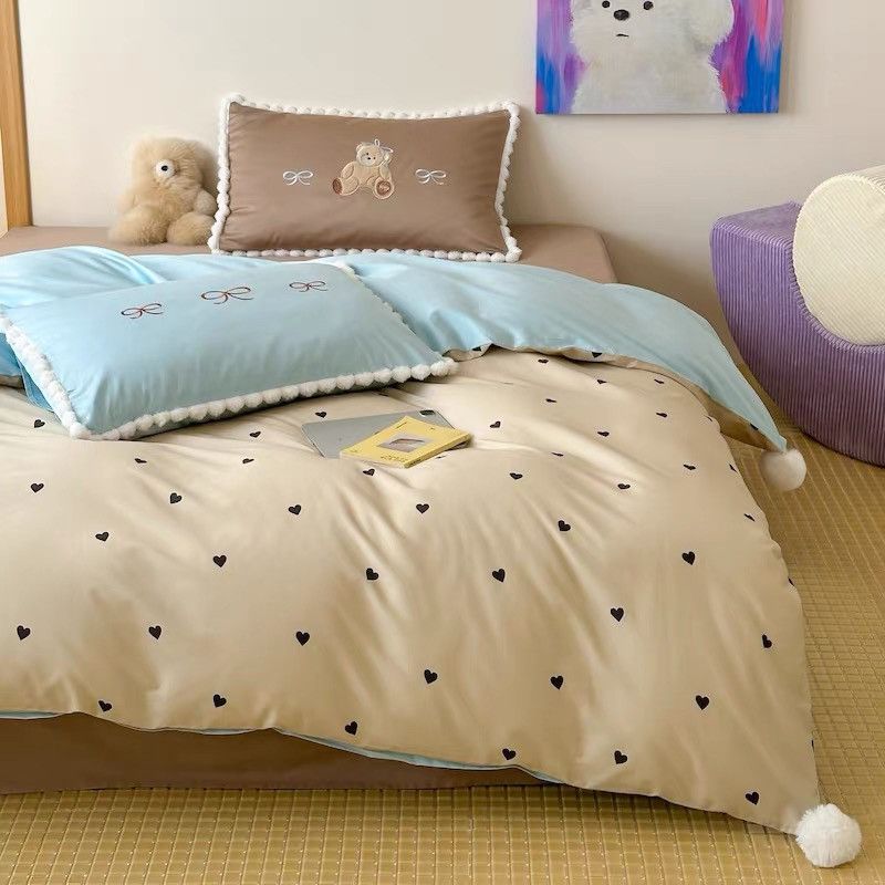 100s Cotton 4-Piece Bedding Set – Fitted Sheet Style (Queen) 床品日用四件套100支床笠款1.5m