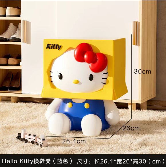 蓝色捧脸猫咪凳/ Blue Cat Face-Holding Chair
