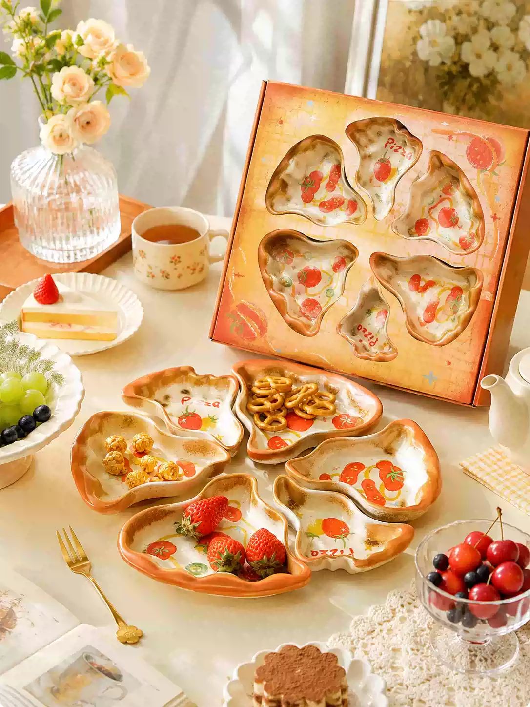 KAWASHIMA Creative Pizza Serving Plate Set of 6