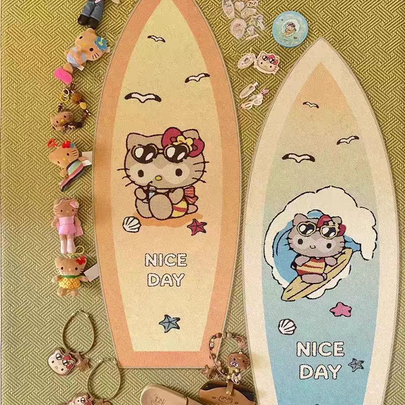 Hello Kitty Summer Tanned Heart Sunglasses Surfboard Rug